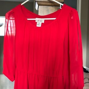 Red mini dress